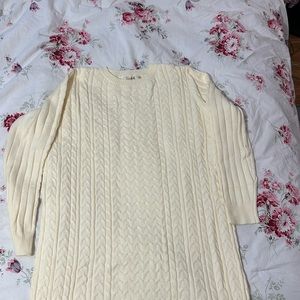 Cream sweater dress